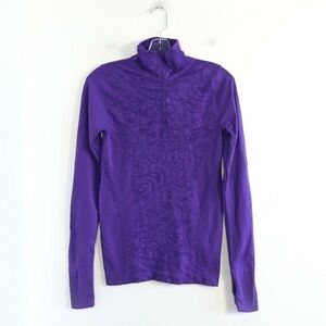 Charlie Paige thermal top workout half zip long sleeve apres ski skiing sport S